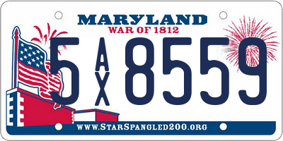 MD license plate 5AX8559