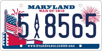 MD license plate 5AX8565