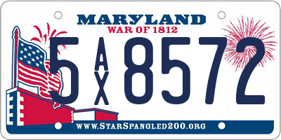 MD license plate 5AX8572