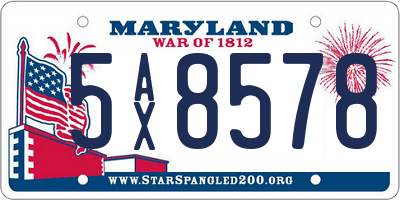 MD license plate 5AX8578