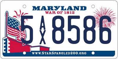 MD license plate 5AX8586
