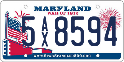 MD license plate 5AX8594