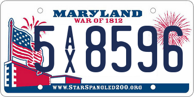 MD license plate 5AX8596