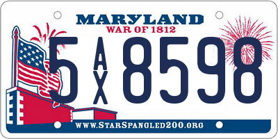 MD license plate 5AX8598