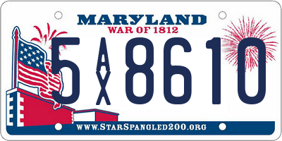 MD license plate 5AX8610