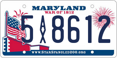 MD license plate 5AX8612
