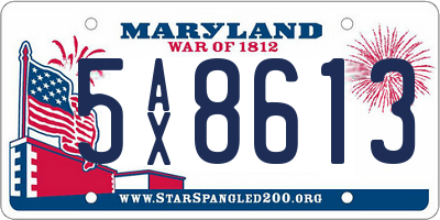 MD license plate 5AX8613