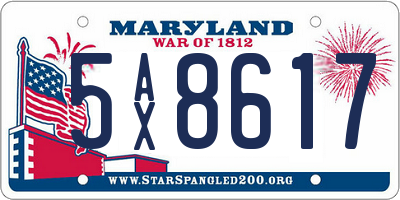 MD license plate 5AX8617