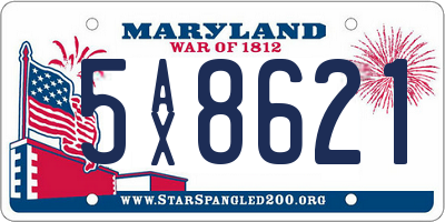 MD license plate 5AX8621