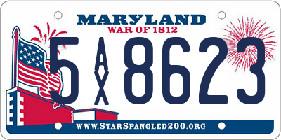 MD license plate 5AX8623