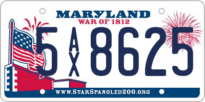MD license plate 5AX8625