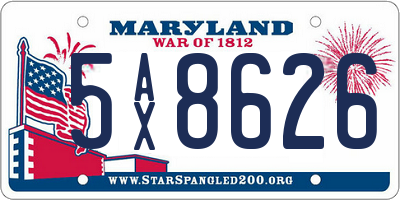 MD license plate 5AX8626