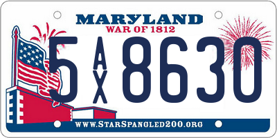 MD license plate 5AX8630
