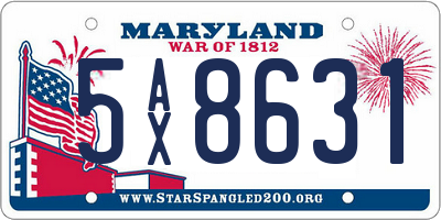 MD license plate 5AX8631