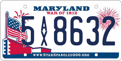 MD license plate 5AX8632