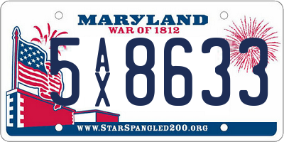 MD license plate 5AX8633