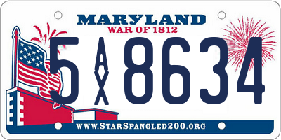 MD license plate 5AX8634