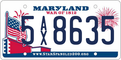 MD license plate 5AX8635