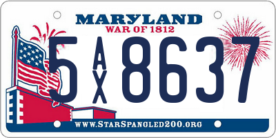 MD license plate 5AX8637