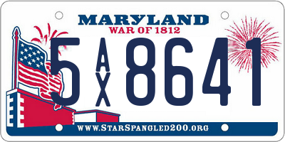 MD license plate 5AX8641