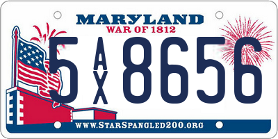 MD license plate 5AX8656
