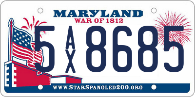 MD license plate 5AX8685