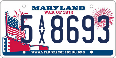 MD license plate 5AX8693