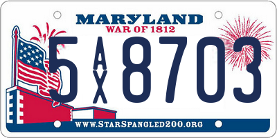 MD license plate 5AX8703