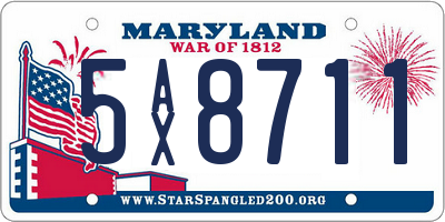 MD license plate 5AX8711