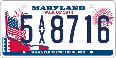 MD license plate 5AX8716