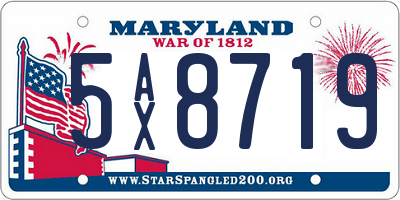 MD license plate 5AX8719