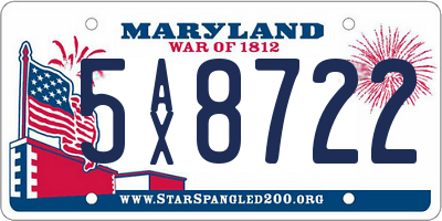 MD license plate 5AX8722