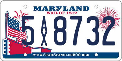 MD license plate 5AX8732