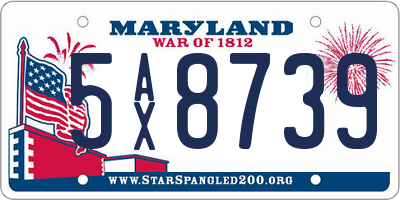 MD license plate 5AX8739