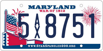 MD license plate 5AX8751