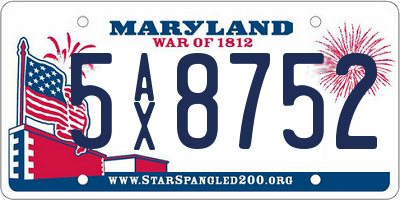 MD license plate 5AX8752
