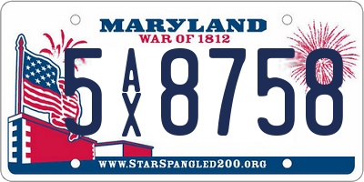 MD license plate 5AX8758