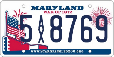 MD license plate 5AX8769