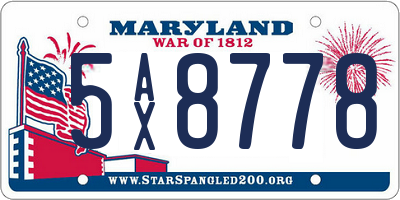 MD license plate 5AX8778
