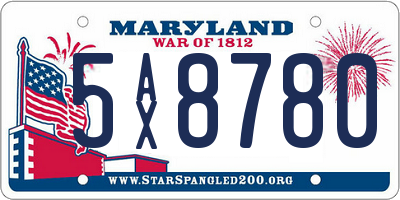 MD license plate 5AX8780