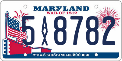 MD license plate 5AX8782
