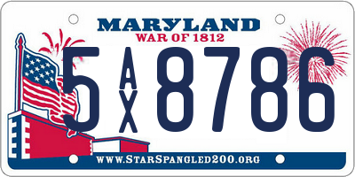 MD license plate 5AX8786