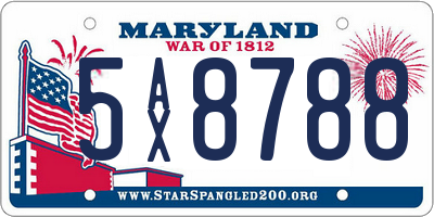 MD license plate 5AX8788