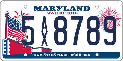 MD license plate 5AX8789
