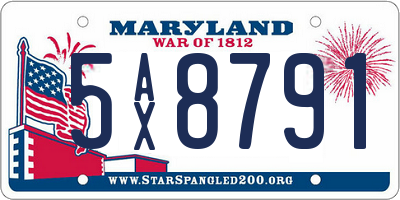 MD license plate 5AX8791