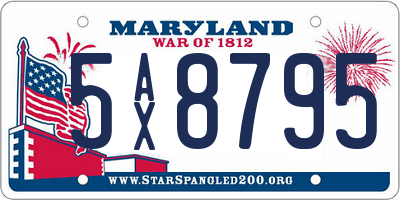 MD license plate 5AX8795