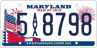 MD license plate 5AX8798