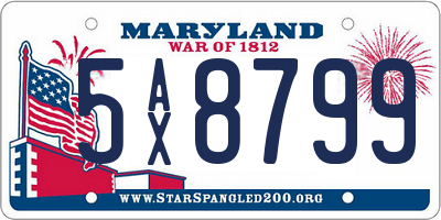 MD license plate 5AX8799