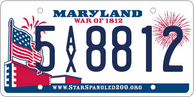 MD license plate 5AX8812