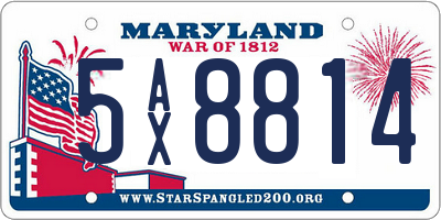 MD license plate 5AX8814